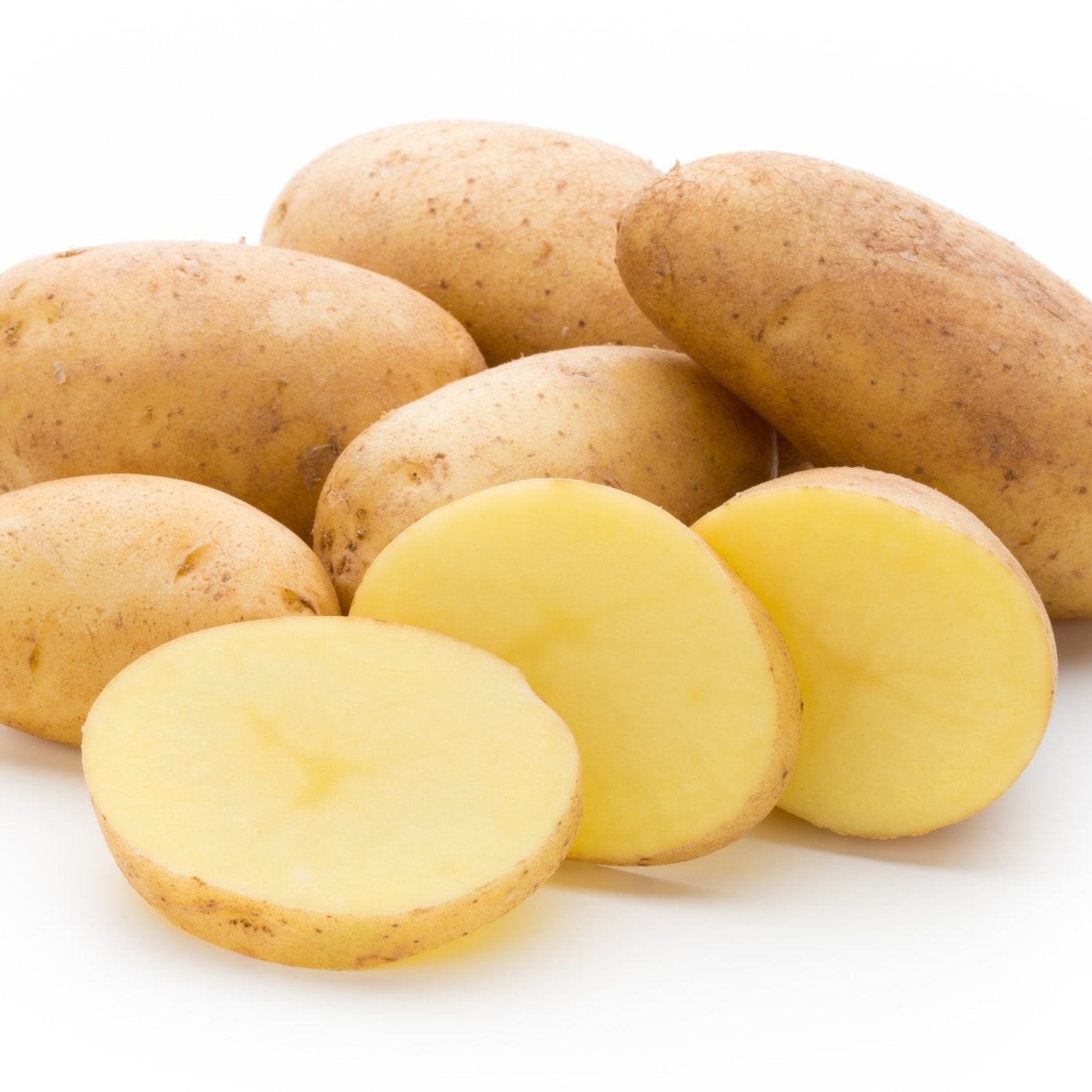 Diese Kartoffeln der Sorte "Annabelle" sehen frisch und lecker aus. Regionale Bio-Kartoffeln.