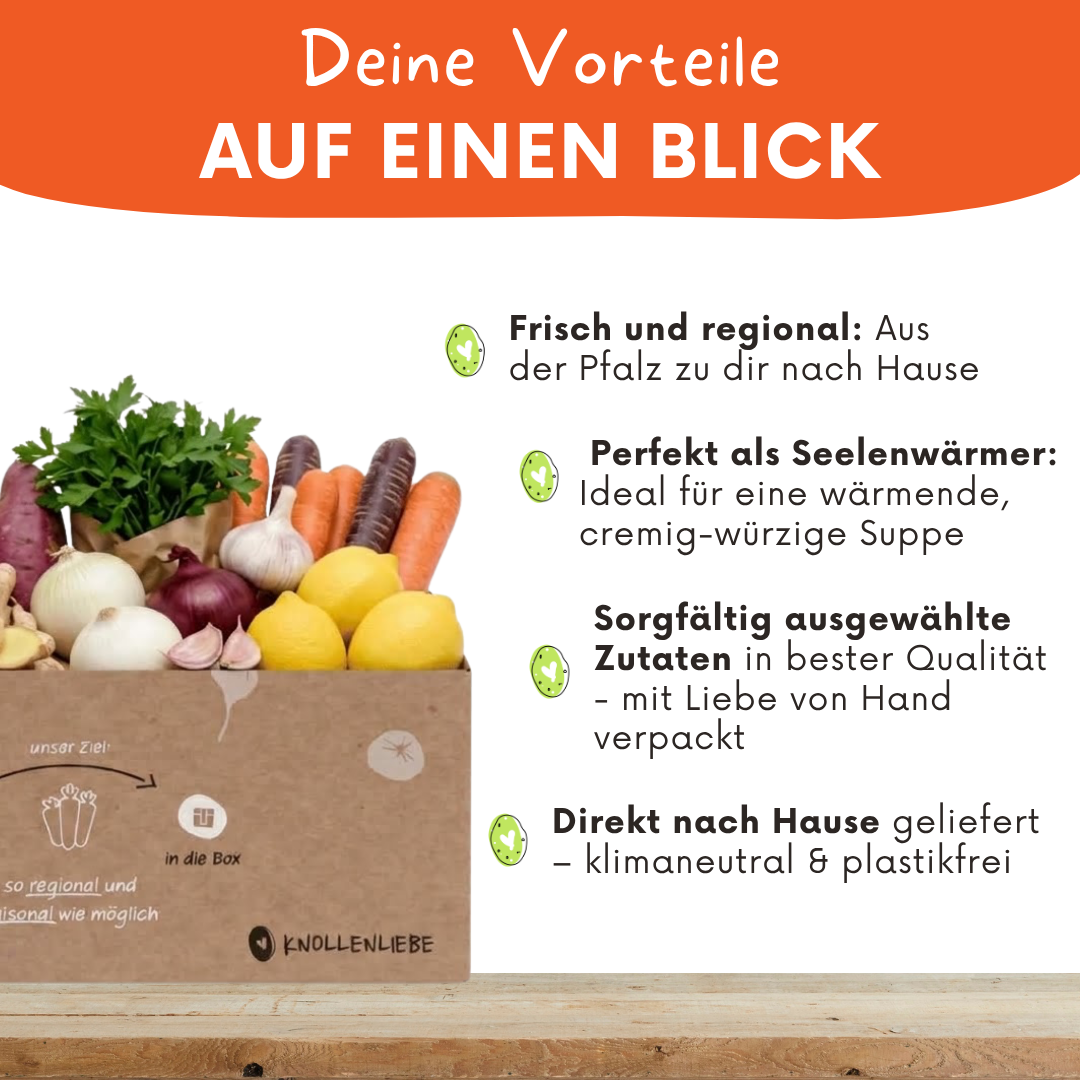 Süßkartoffel-Ingwer-Suppenbox – frische Zutaten für cremige Süßkartoffelsuppe