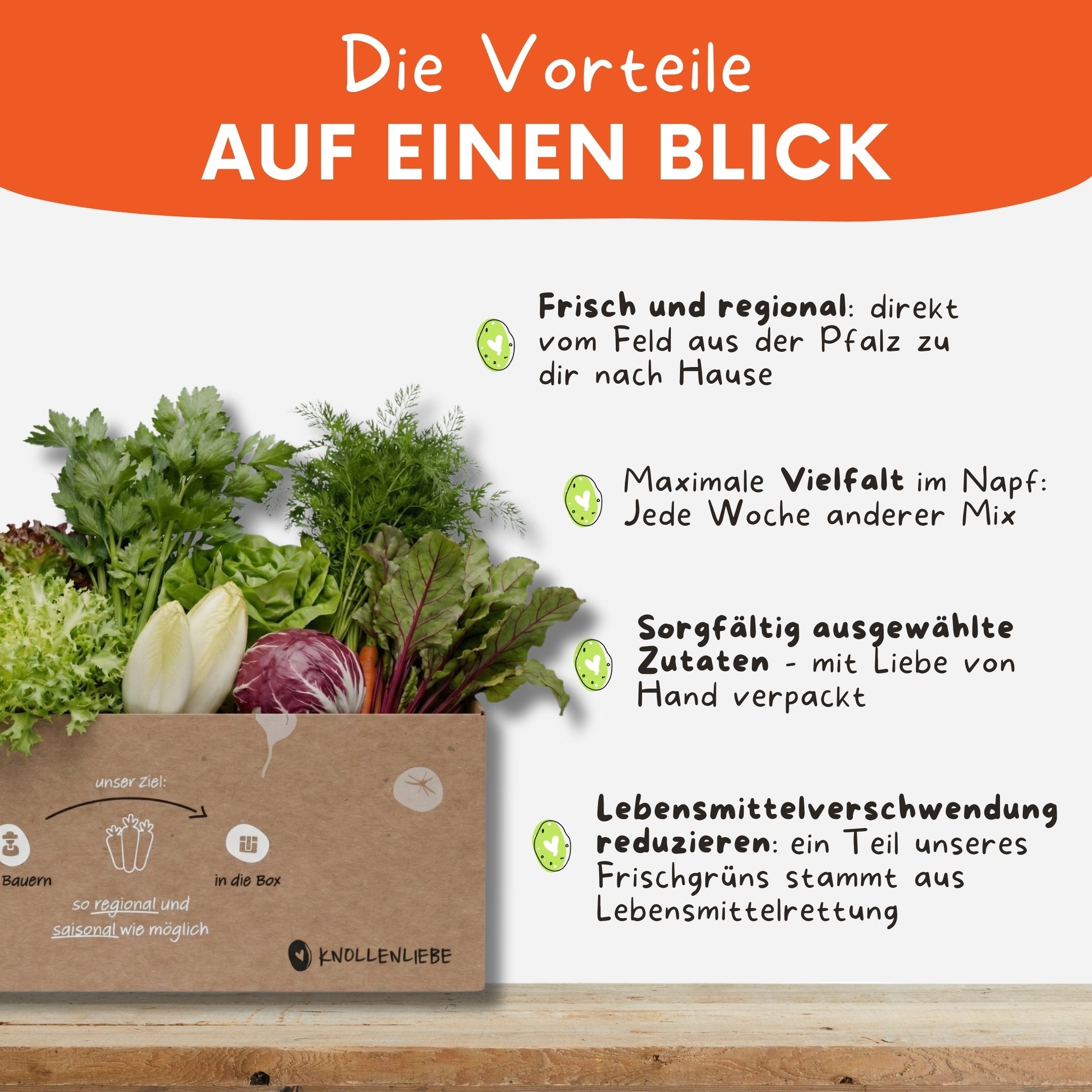 Viele Vorteile sich für die Grünschmaus-Box von Knollenliebe zu entscheiden