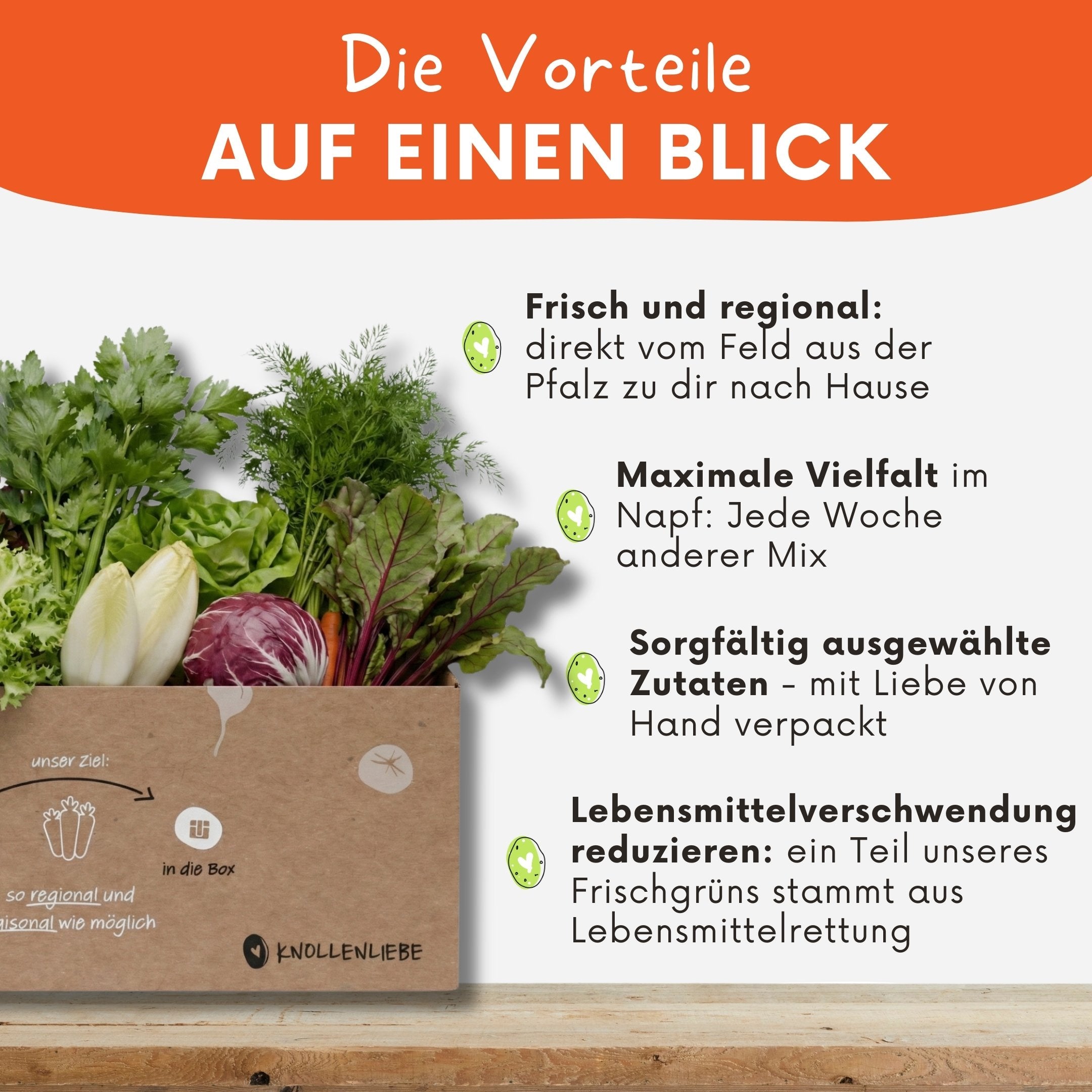 Viele Vorteile sich für die Grünschmaus-Box von Knollenliebe zu entscheiden