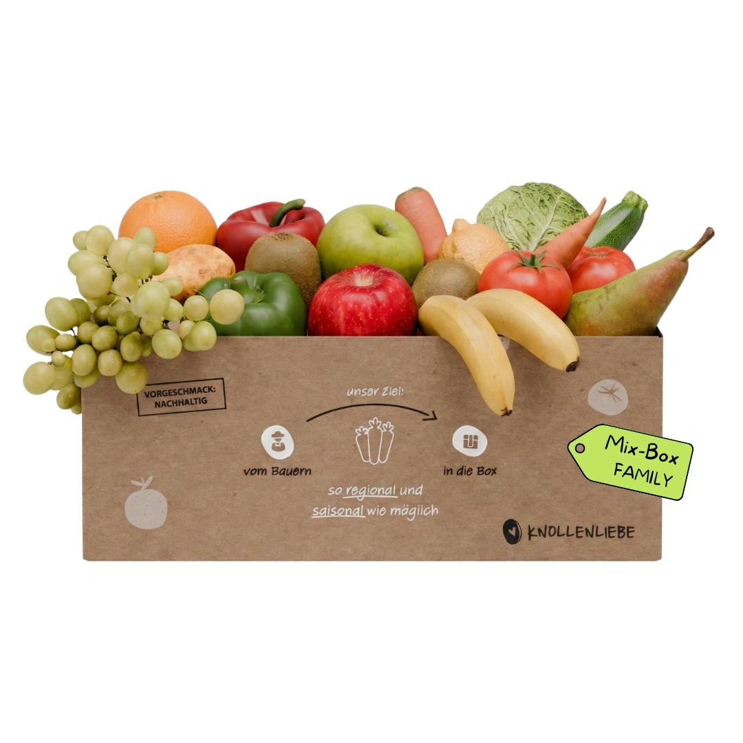 Knollenliebe Mix Family Box – große Auswahl an frischem Obst und Gemüse für Familien