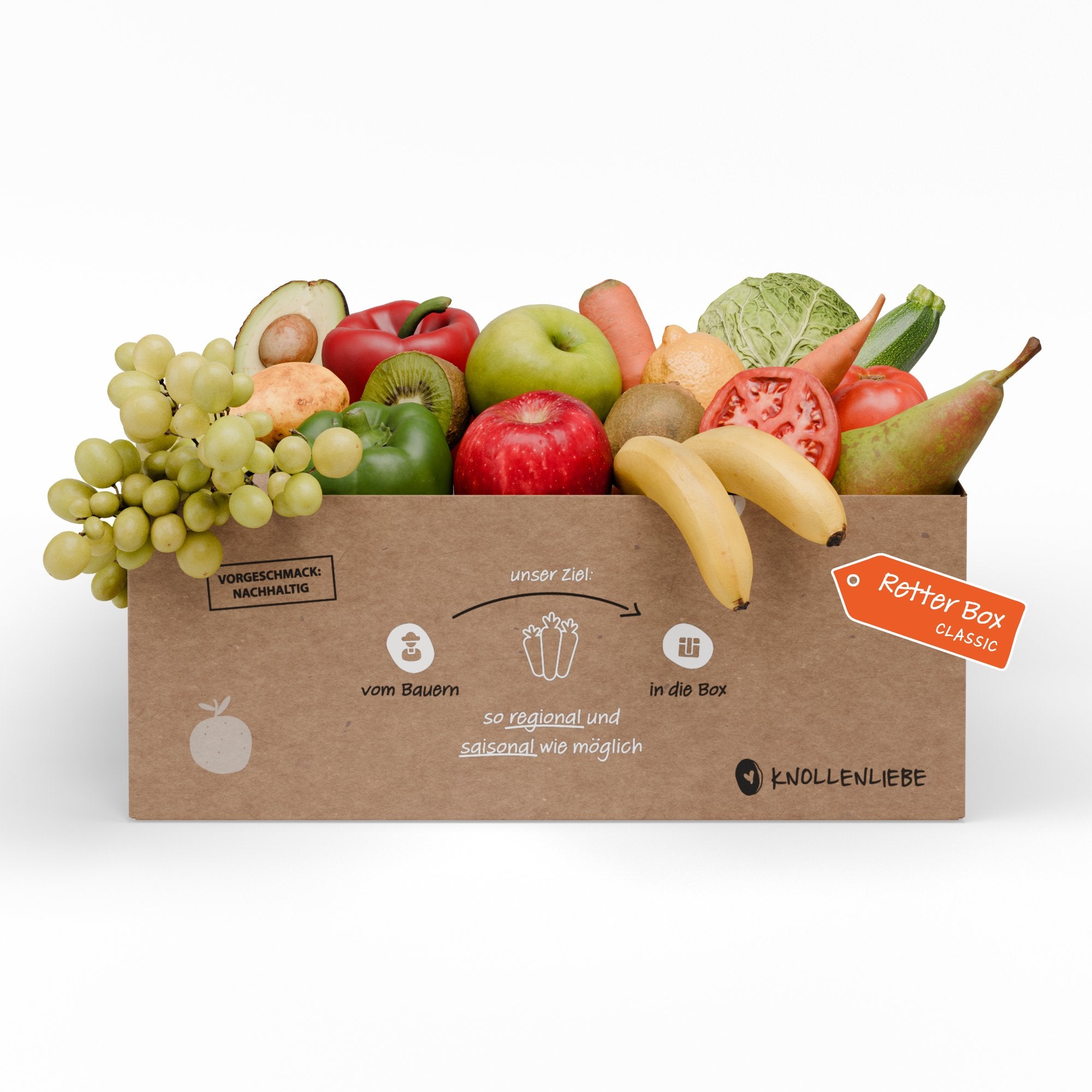 Retterbox Classic von Knollenliebe mit krummem Obst und Gemüse gegen Lebensmittelverschwendung