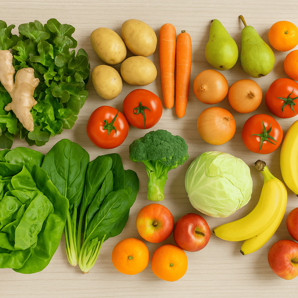 Apettitliches Obst- und Gemüse