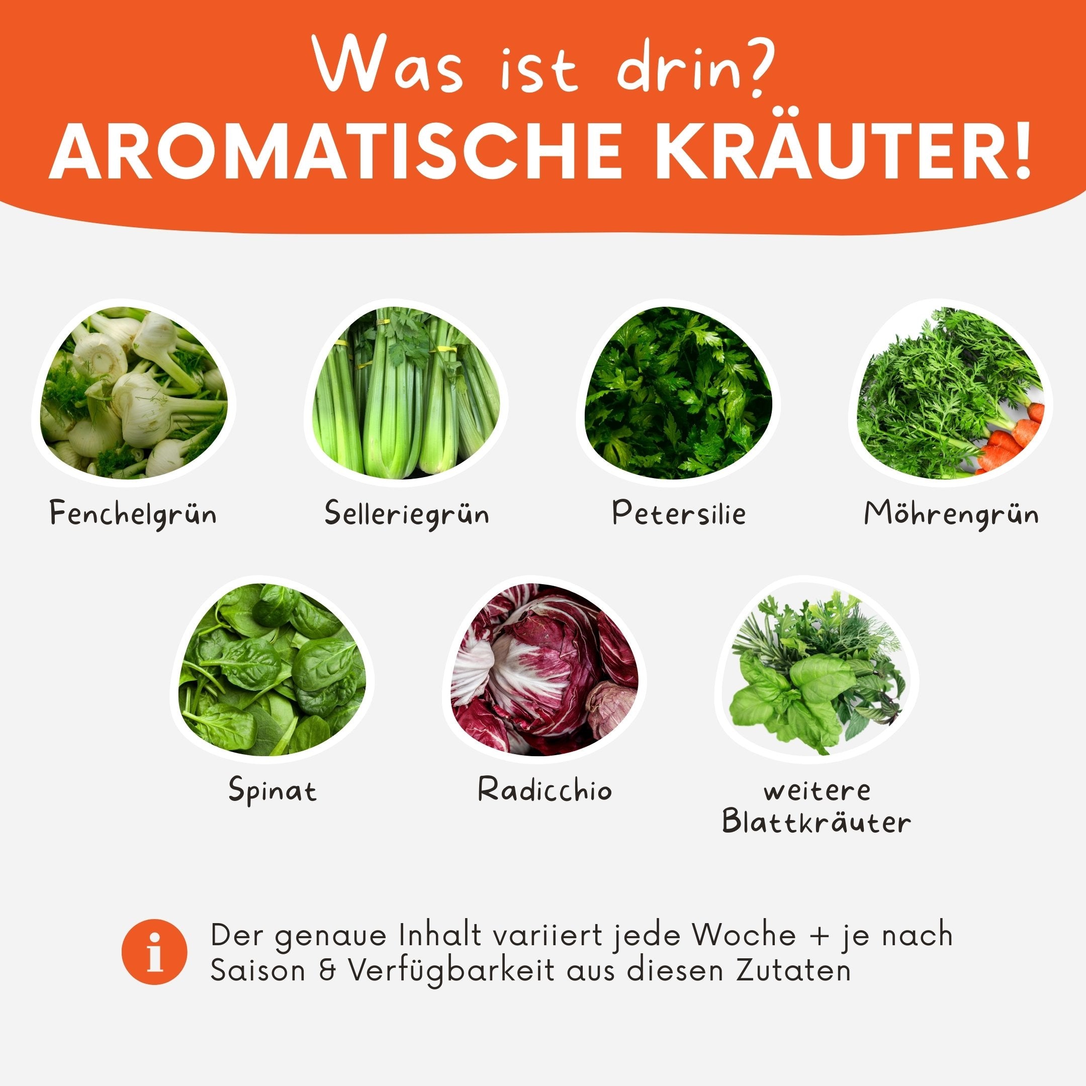 Inahltsliste zur Kräuter-Box für Heimtiere