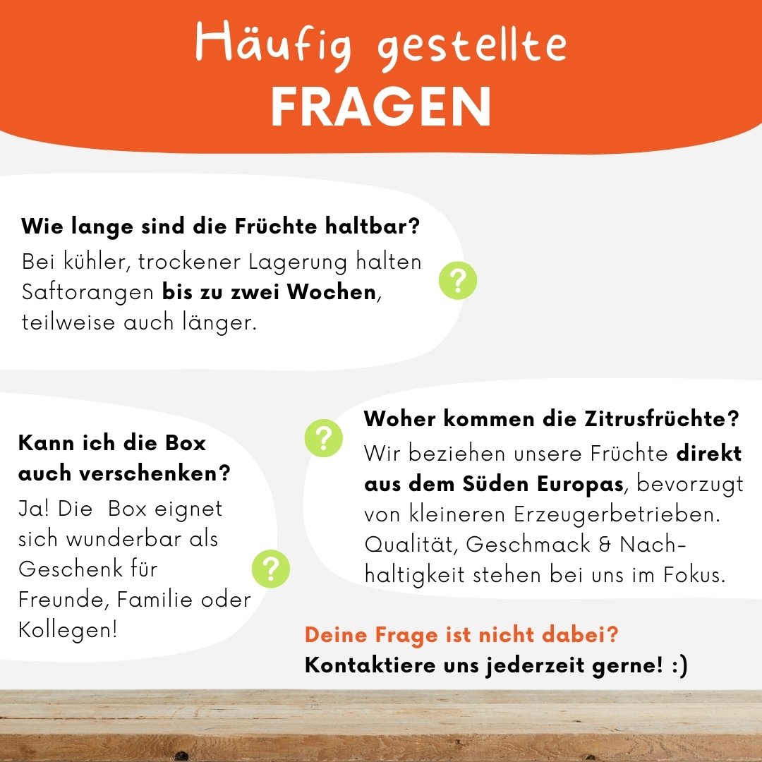 Saftorangen-Box – perfekt für frisch gepressten Orangensaft