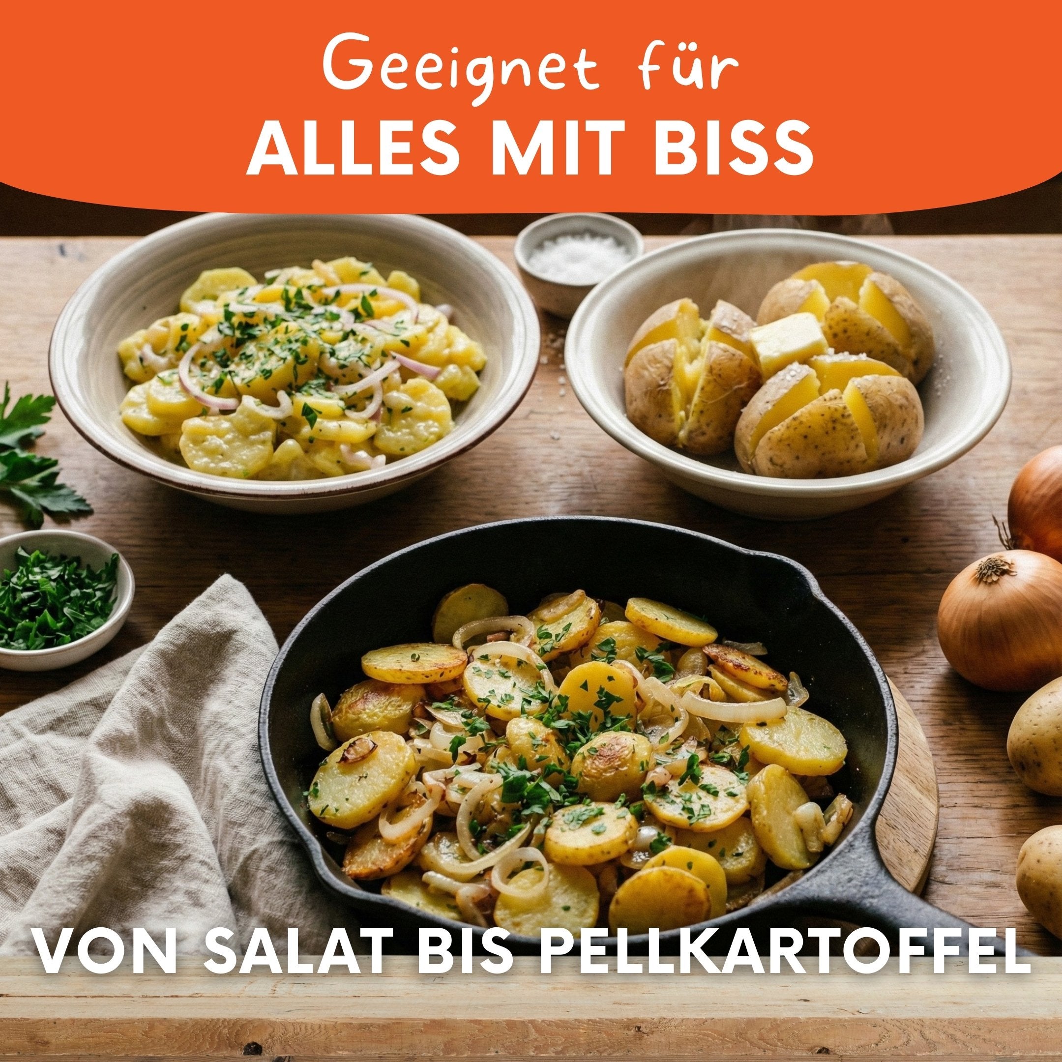 Frisch gekochte Annabelle Kartoffeln im Kochtopf mit Dampf