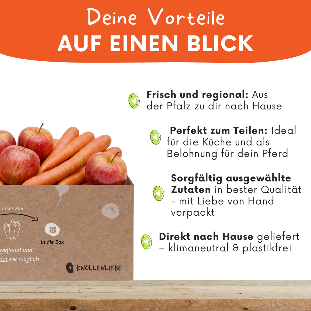 Apfel-Möhren-Box – Frische Äpfel & knackige Karotten für Küche & Stall