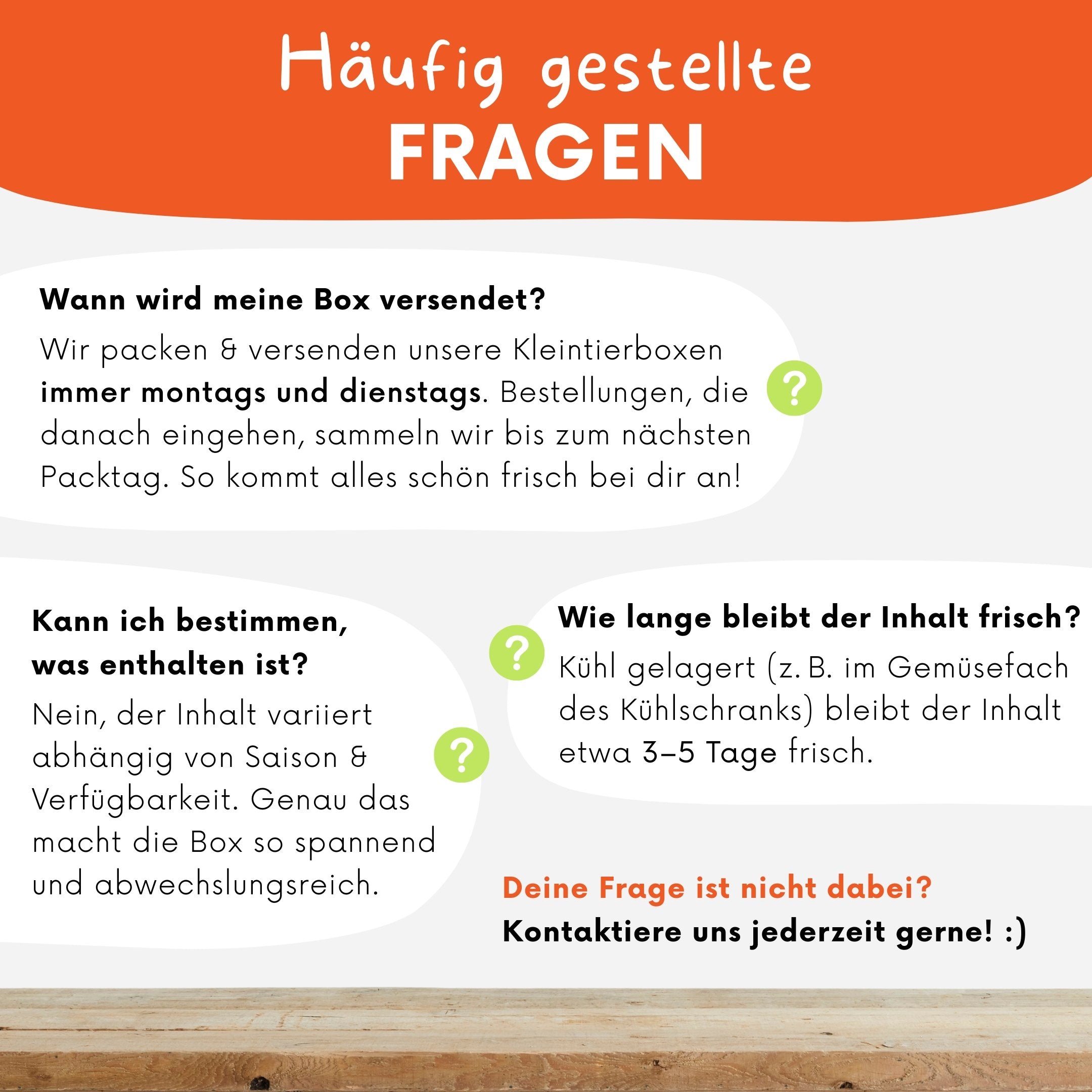 Häufig gestellte fragen von Kunden an Knollenliebe