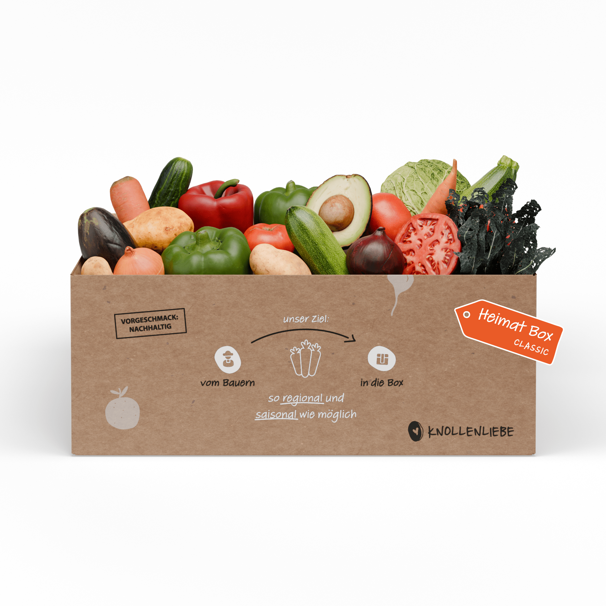 Regionale Gemüse-Box mit frischem Obst- und Gemüse