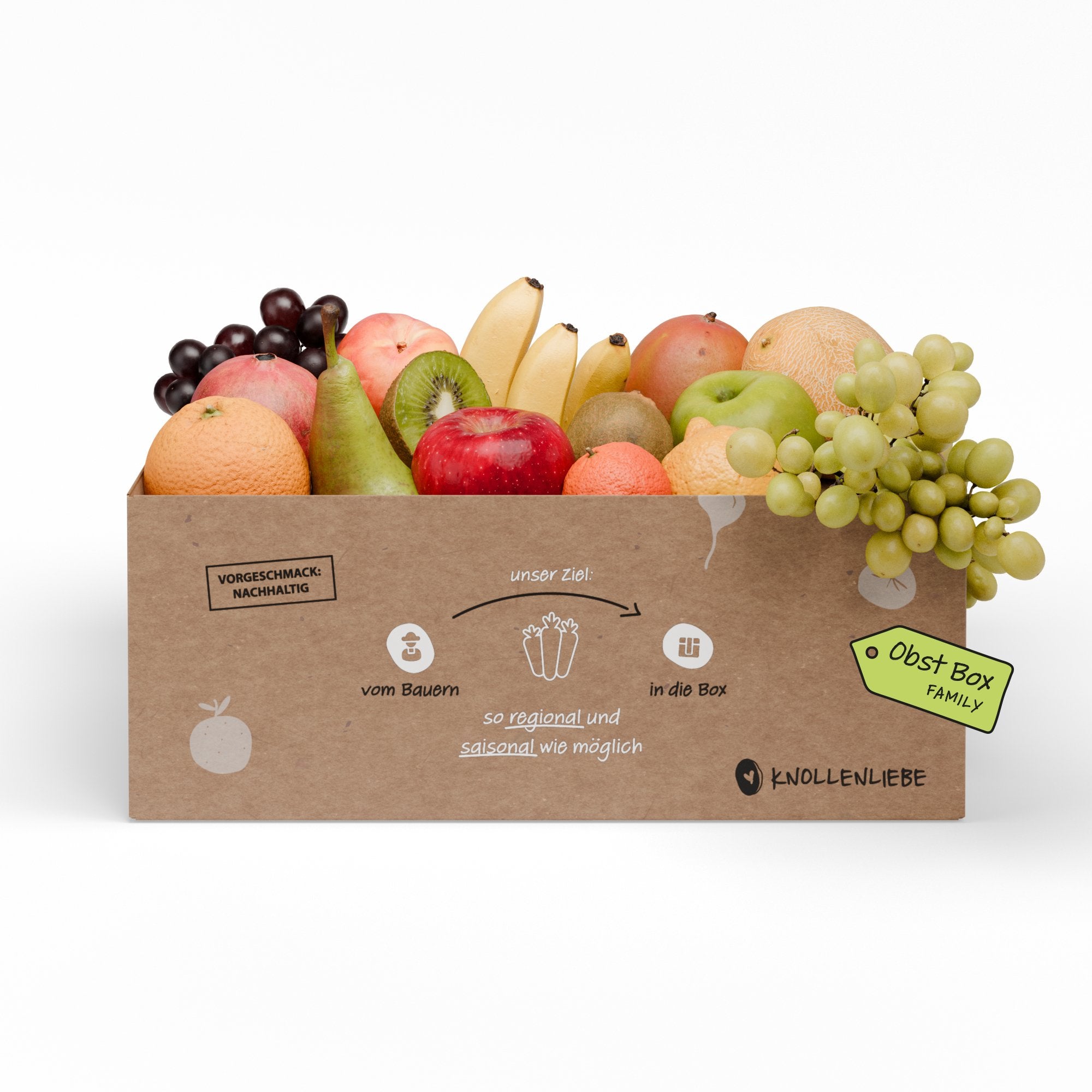 Knollenliebe Obst Box Family – frisches Obst für Familien in großer, abwechslungsreicher Auswahl