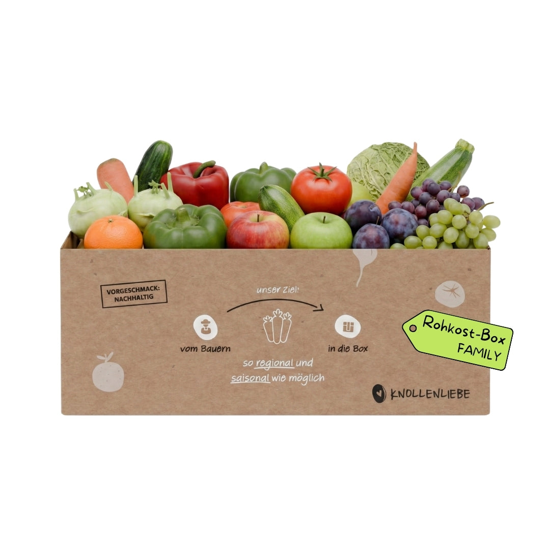 Rohkostbox Family von Knollenliebe – frisches Obst und Gemüse für die ganze Familie
