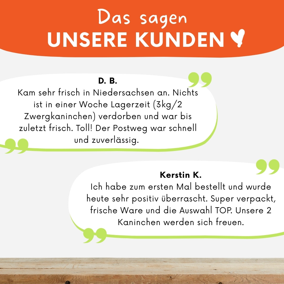 Knollenliebe Kundenstimmen: Eine Collage aus verschiedenen Nachrichten, in denen Kunden die Qualität und den Geschmack der Löwenzahn-Box loben