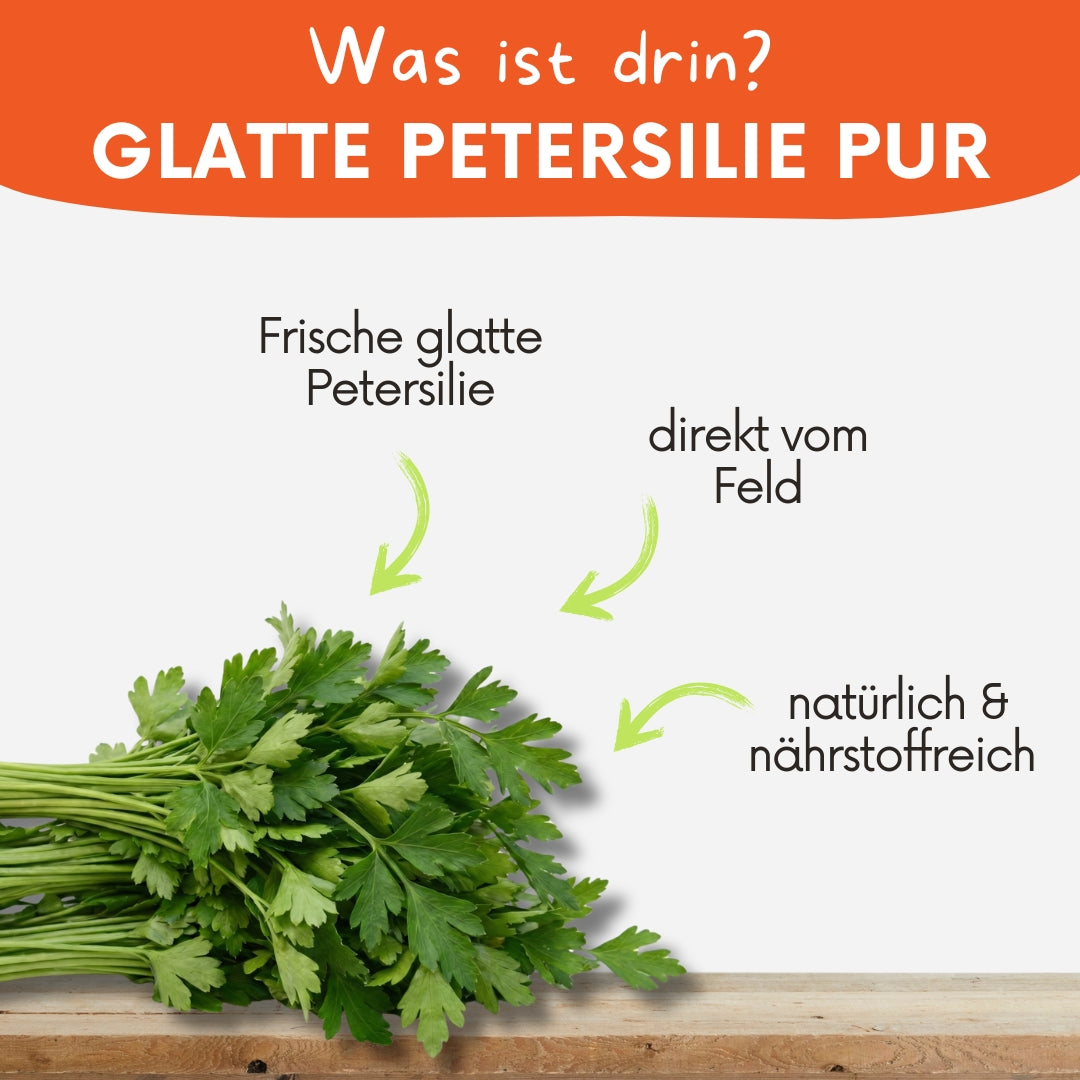 Grafische Darstellung des Inhalts der Box mit glatter Petersilie von Knollenliebe