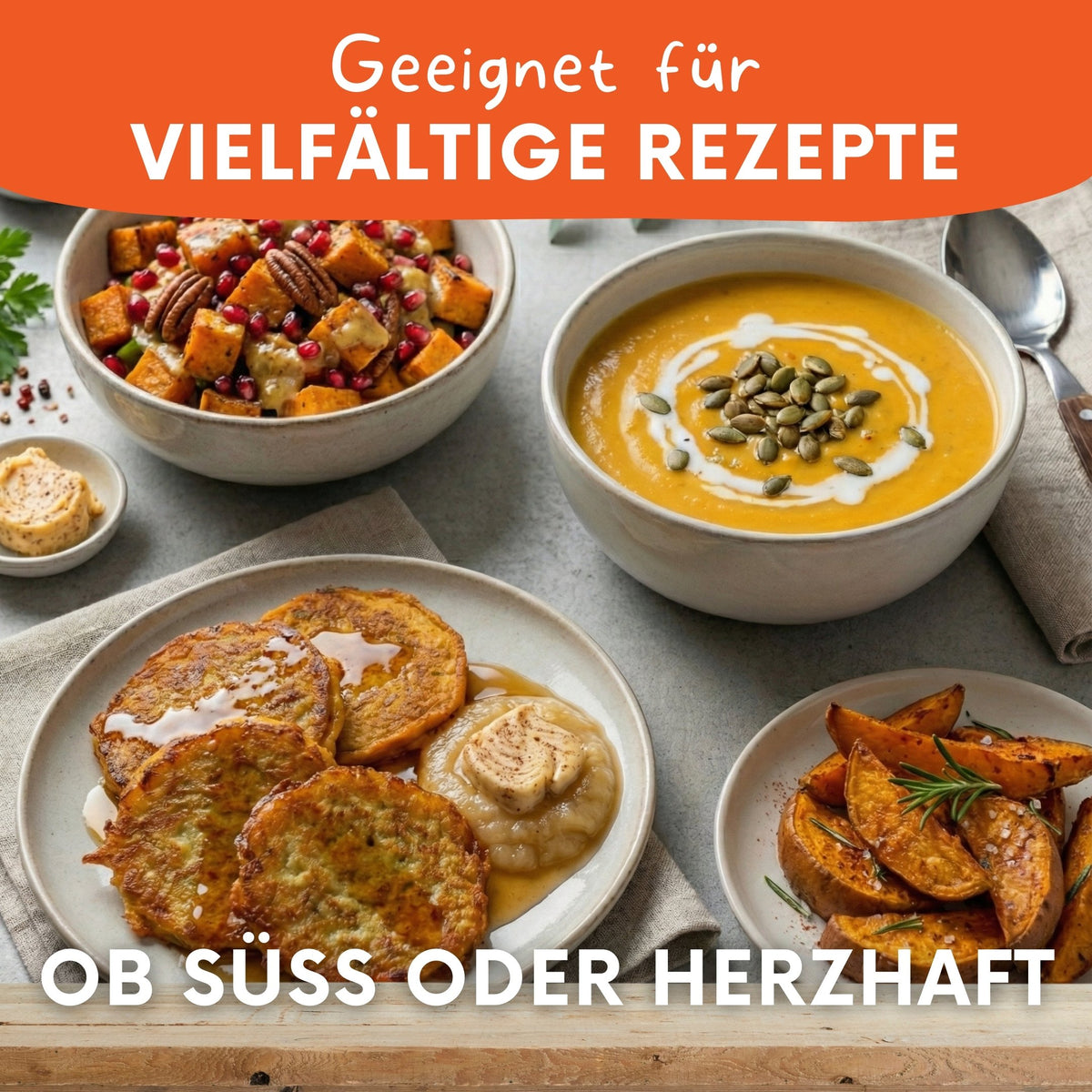 Geröstete Süßkartoffelspalten als gesunder Snack